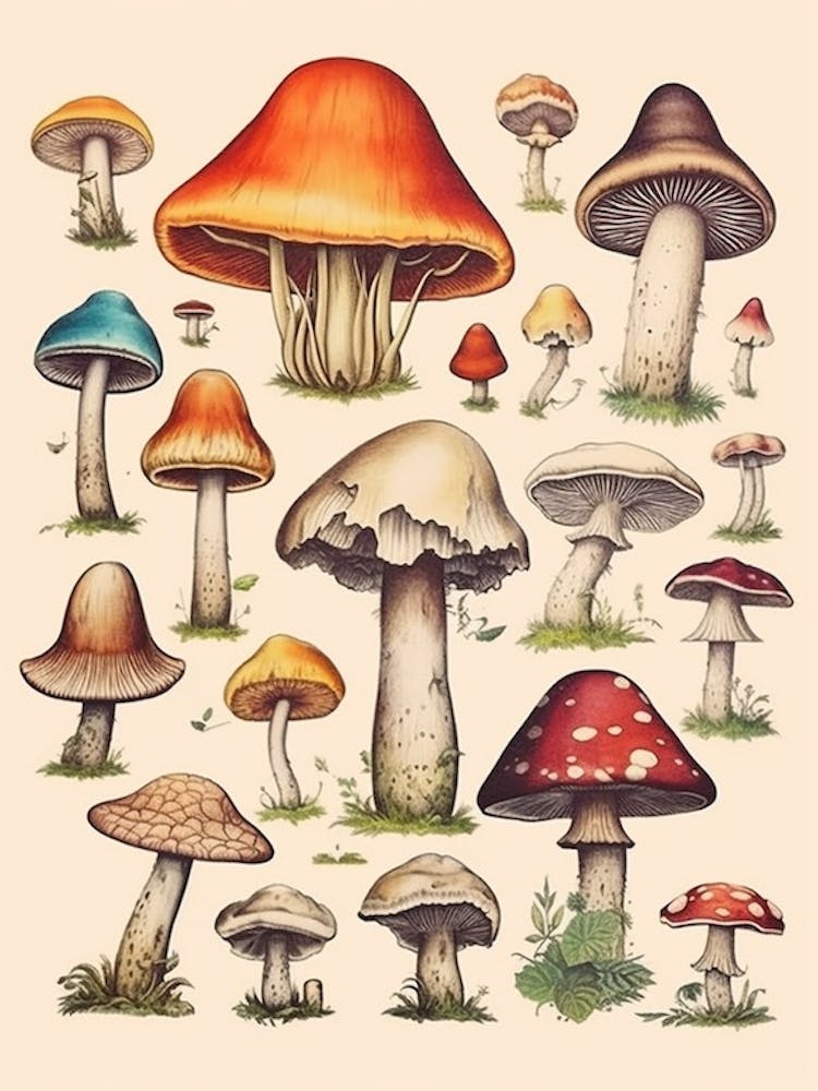 Vintage Mushrooms 4