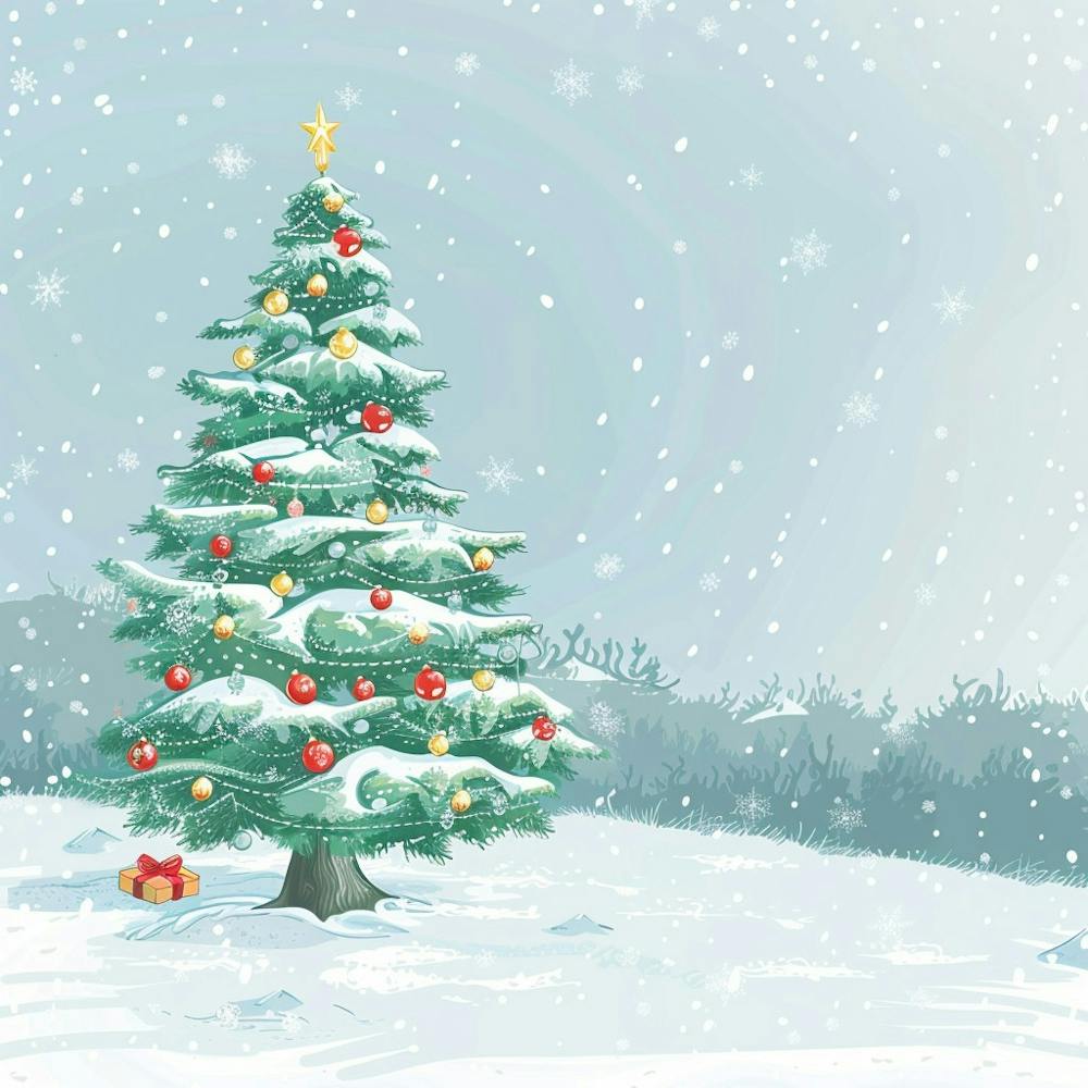 Christmas Banner Texture With A Snowy Landscape 6