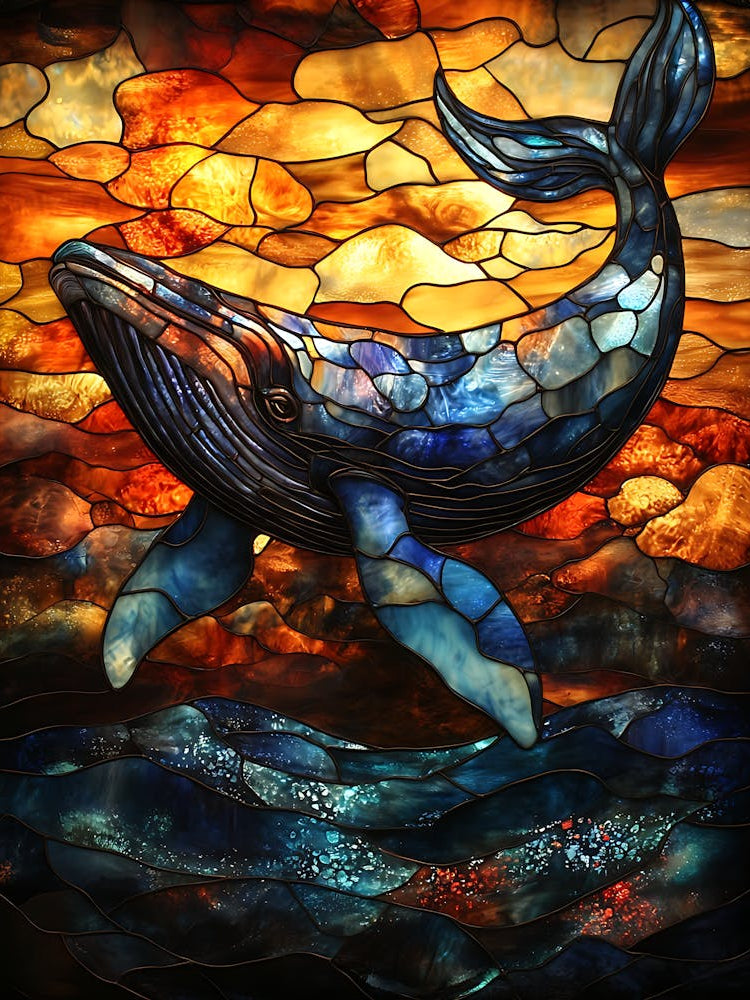 Whale Stained Glass