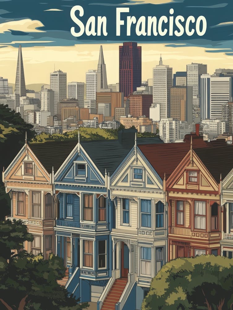Aihrgdesign A Retro Travel Poster For San Francisco 3