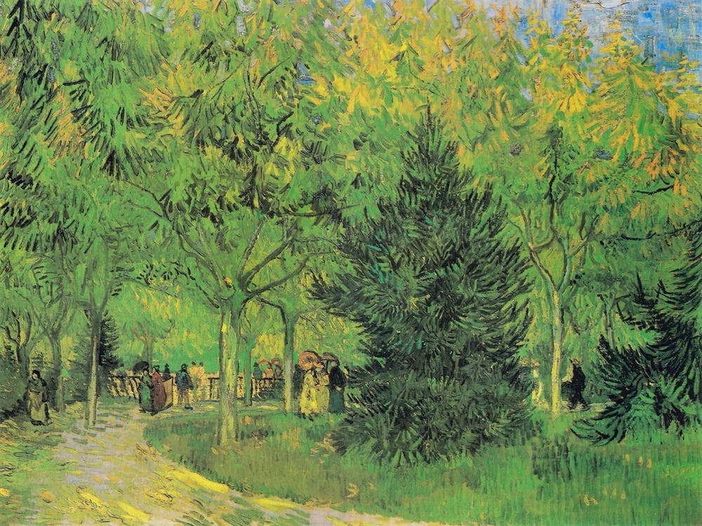 Path In The Park Of Arles With Walkers (1888), Vincent Van Gogh