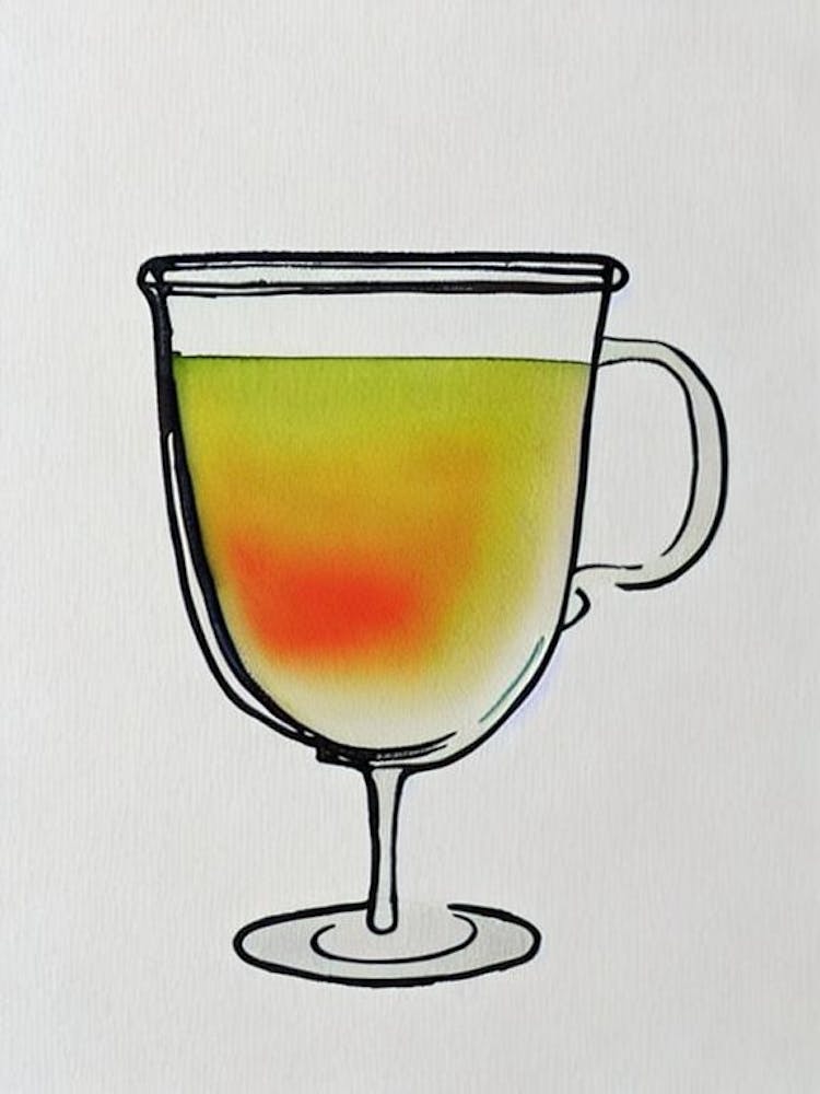 Mexican MCocktail Poster artini 2 Minimalistische Linienzeichnung mit Aquarell-Cocktail-Poster