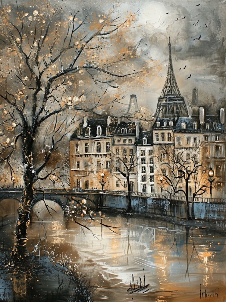 Kitsch Paris Cityscape Brushstroke 4
