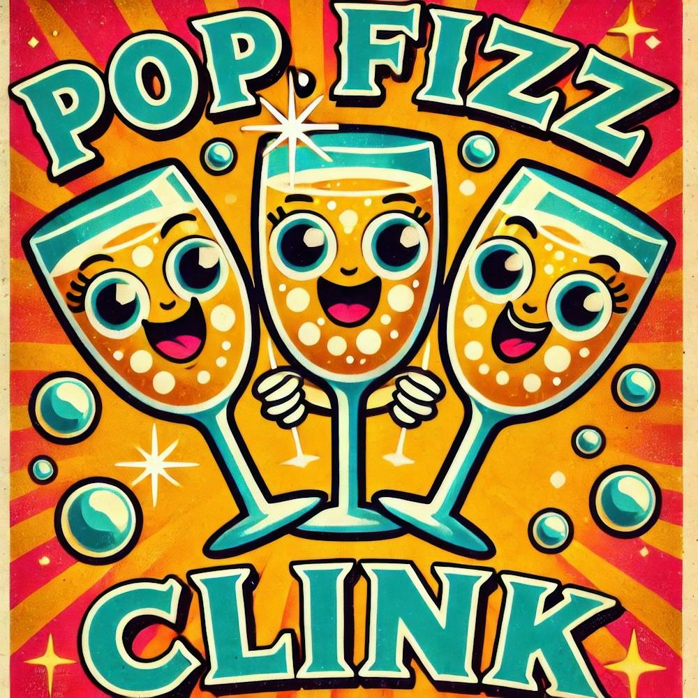 Pop, Fizz, Clink. Kitschy Kitchen Art Series.