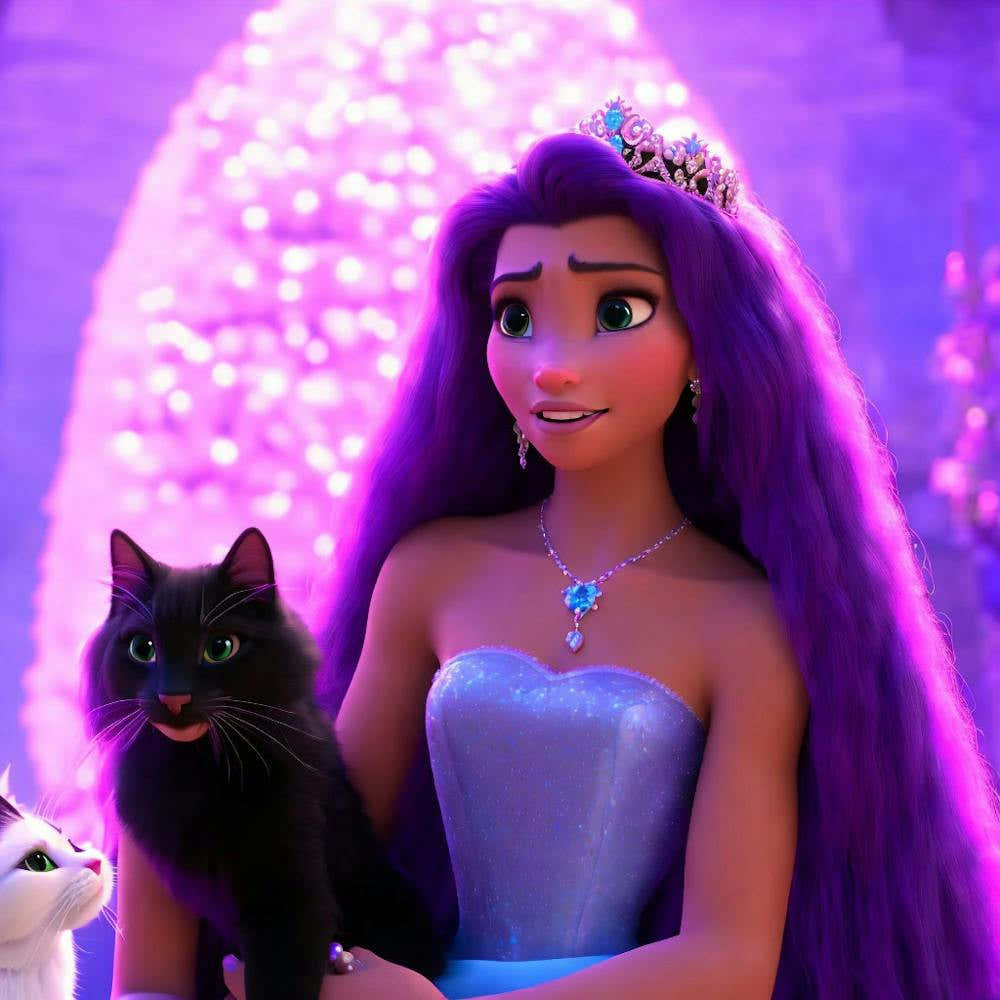 The sad princess with long hair