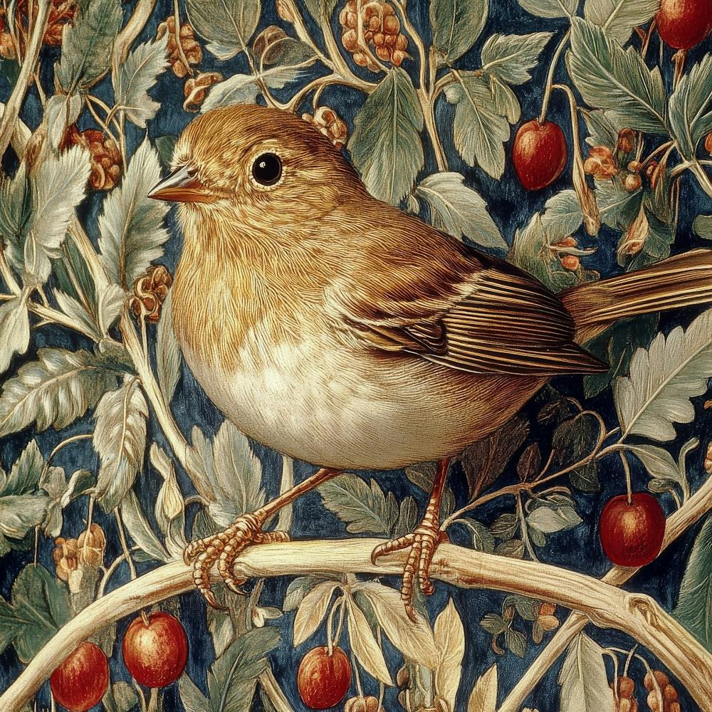 Robin Perched On A Branch Art