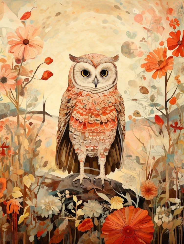 Peinture Oiseau Détaillée Hibou 4