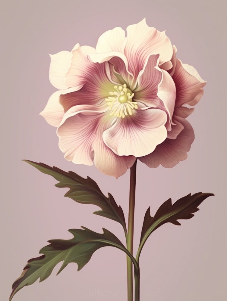 Florale Illustration Hellebore 1