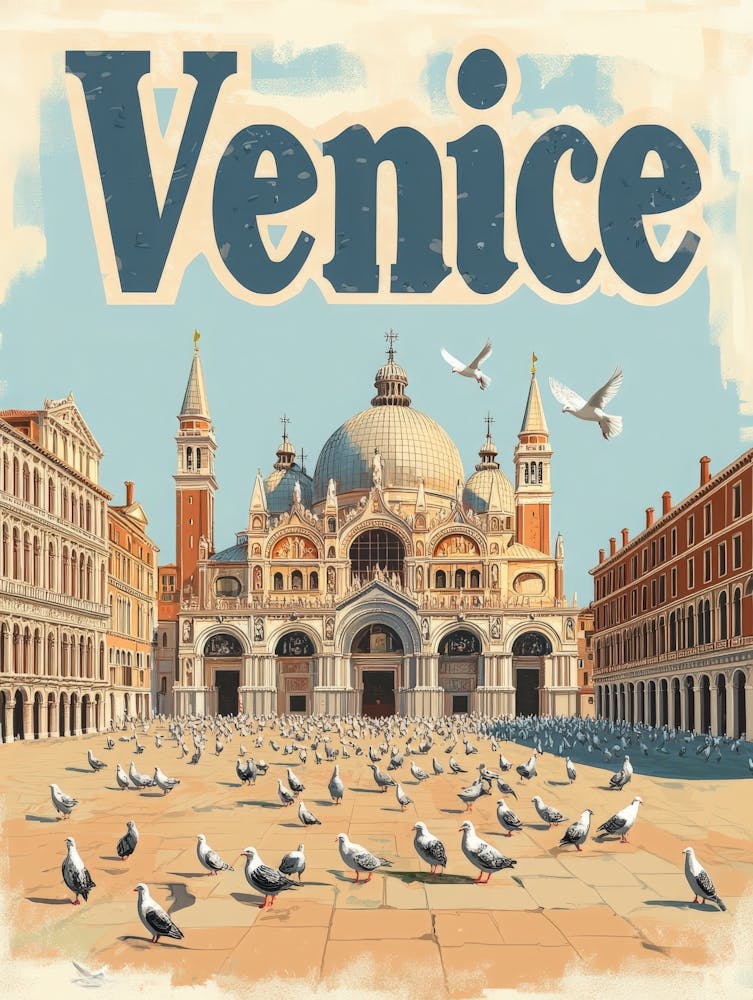 Aihrgdesign Ein Klassisches 1960er Jahre Reiseposter für Venedig 5