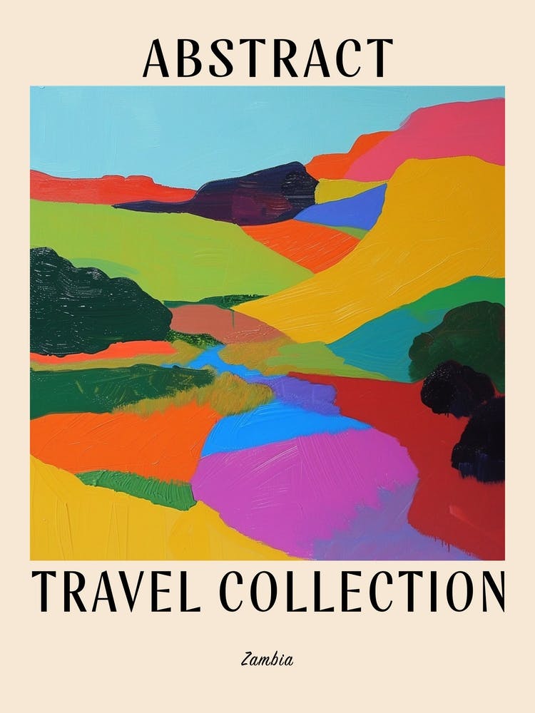 Abstract Travel Collection Poster Zambia 2