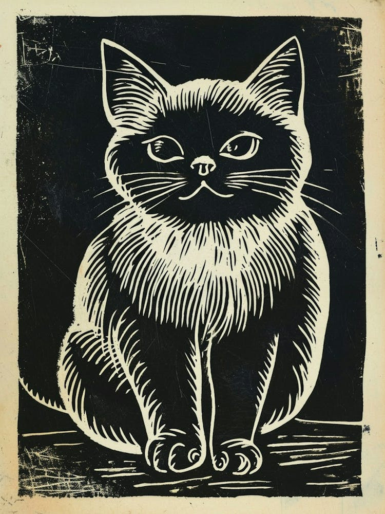 Birman Linocut Blockprint 1