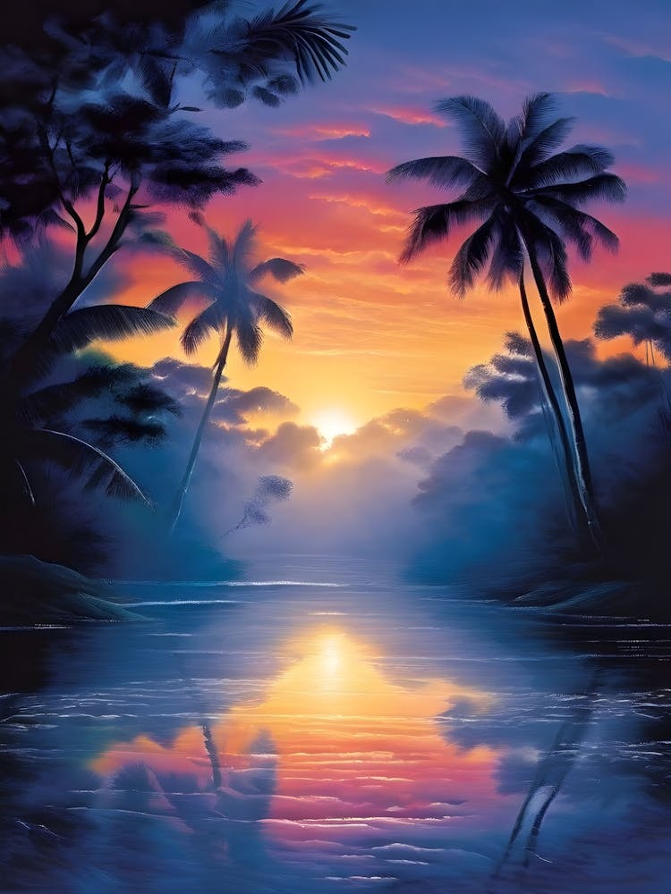 Sunset Over The Water