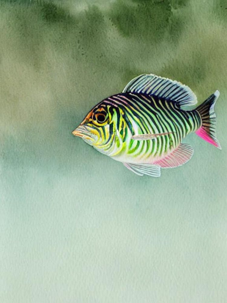 Zebra Turkeyfish Storybook Watercolour