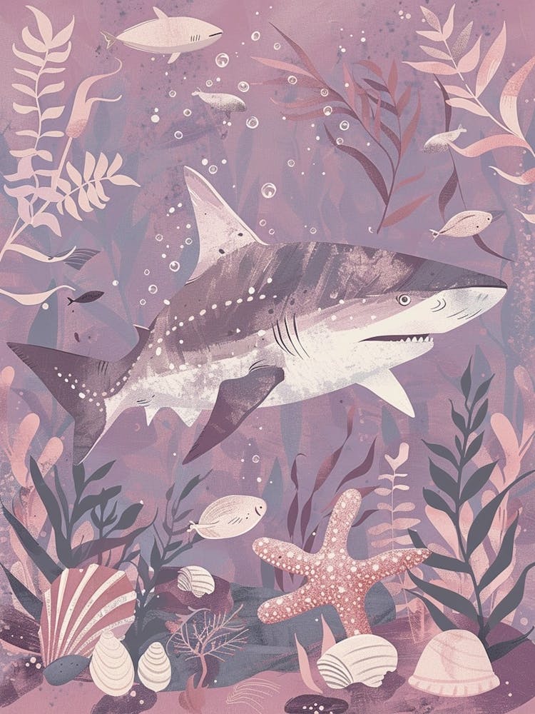 Purple Greenland Shark Illustration 1