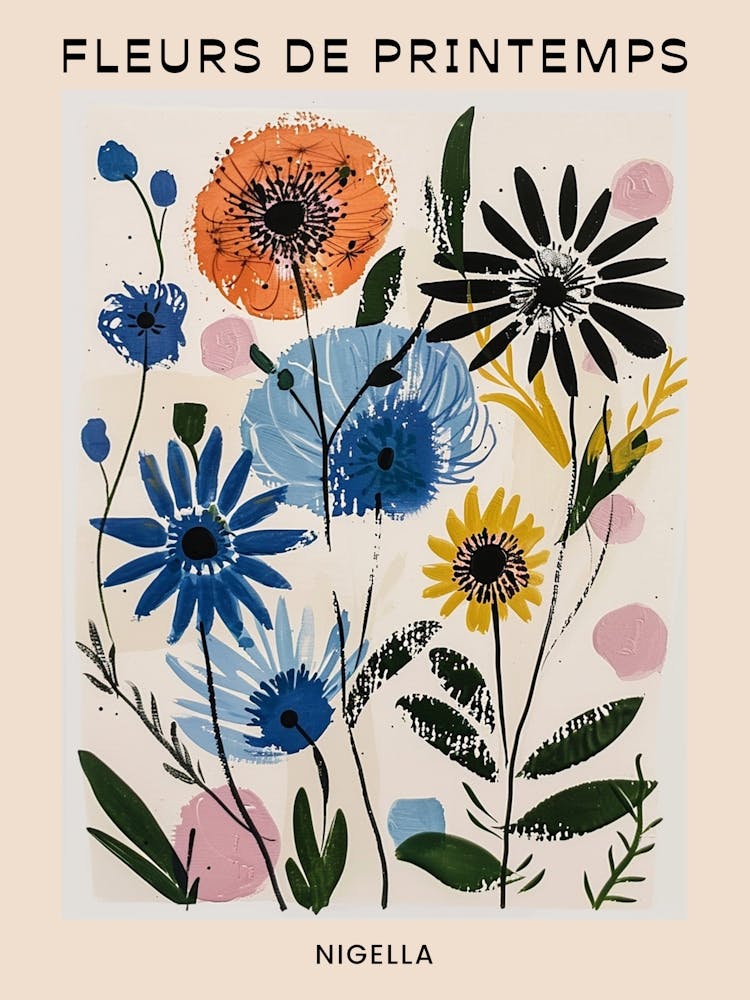 Spring Floral French Poster  Nigella 4