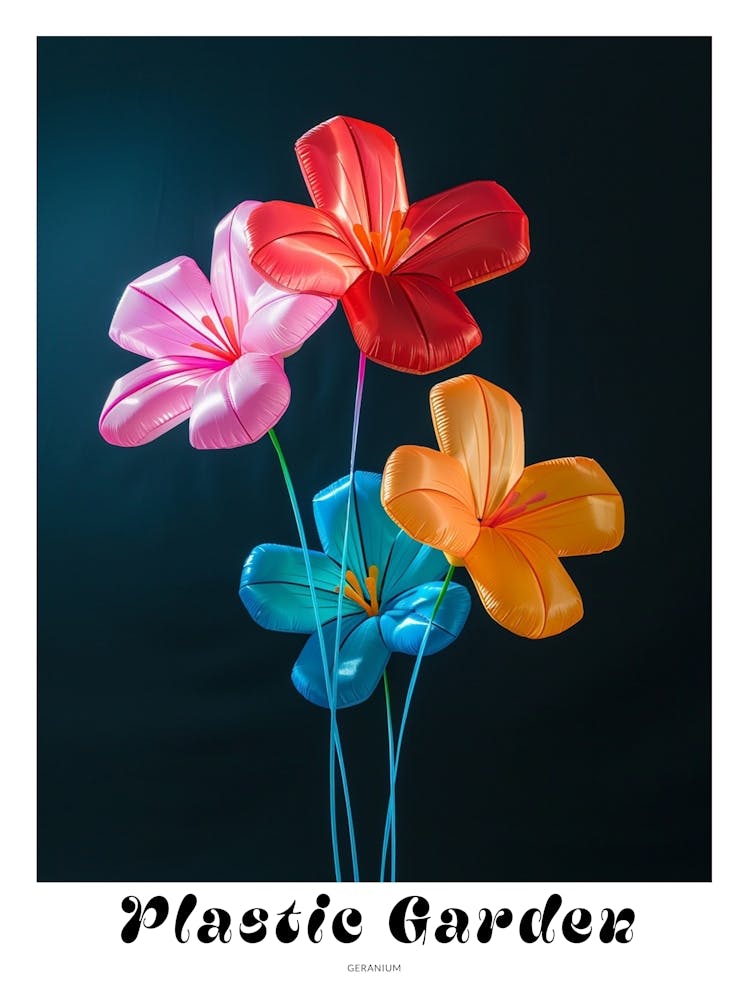Bright Inflatable Flowers Poster Geranium 4
