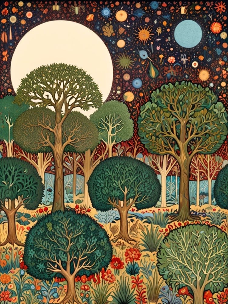 William Morris Moon And Trees 11