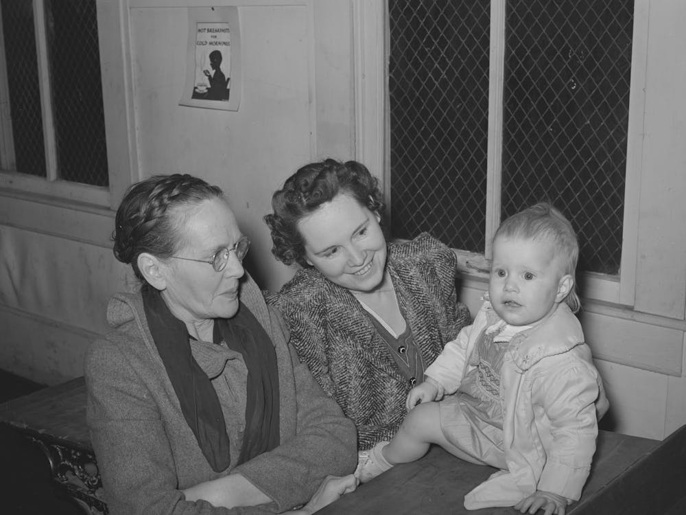 Three Generation Pie Supper In School House, Muskogee, Oklahoma, See General Caption Number 24 By Russell