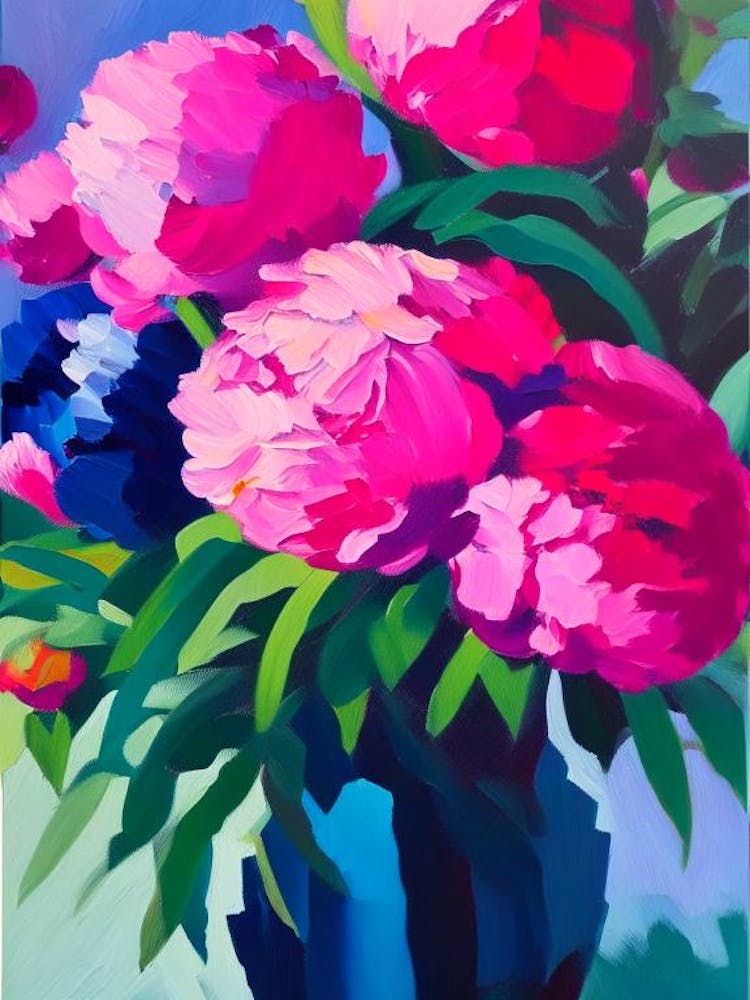 Command Performance Peonies Colourful 1 Painting
