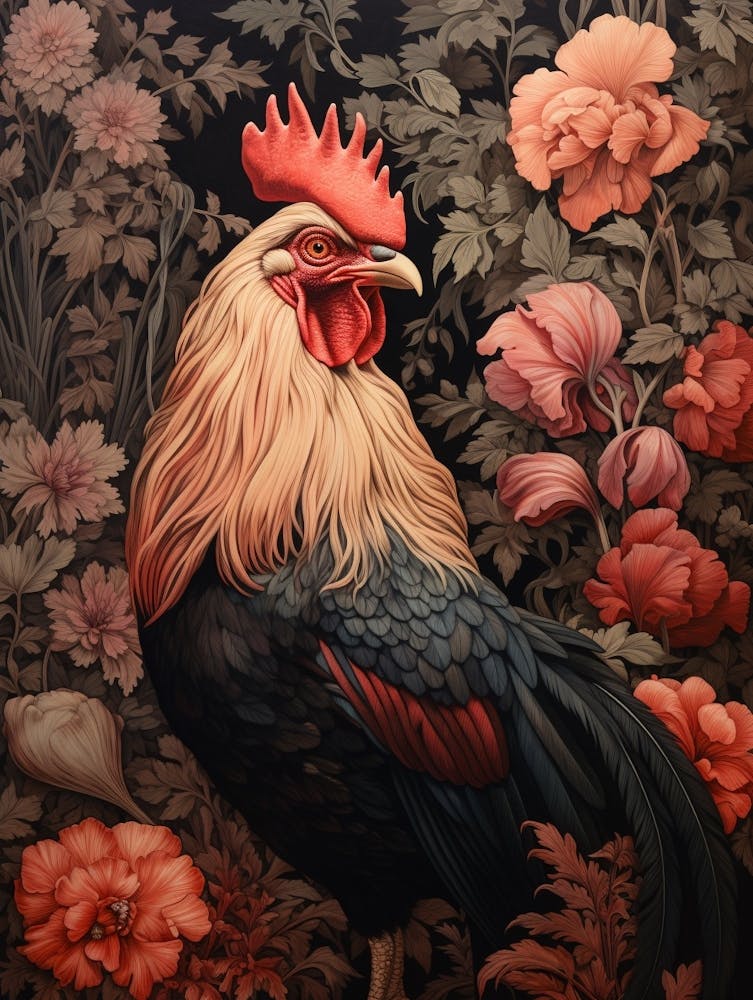 Dark And Moody Botanical Rooster 4