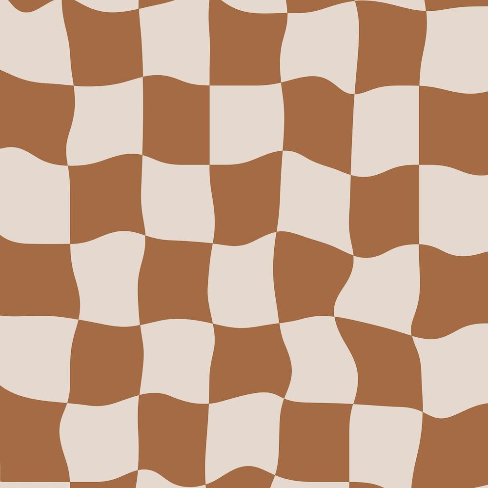 Warped Check Brown Square