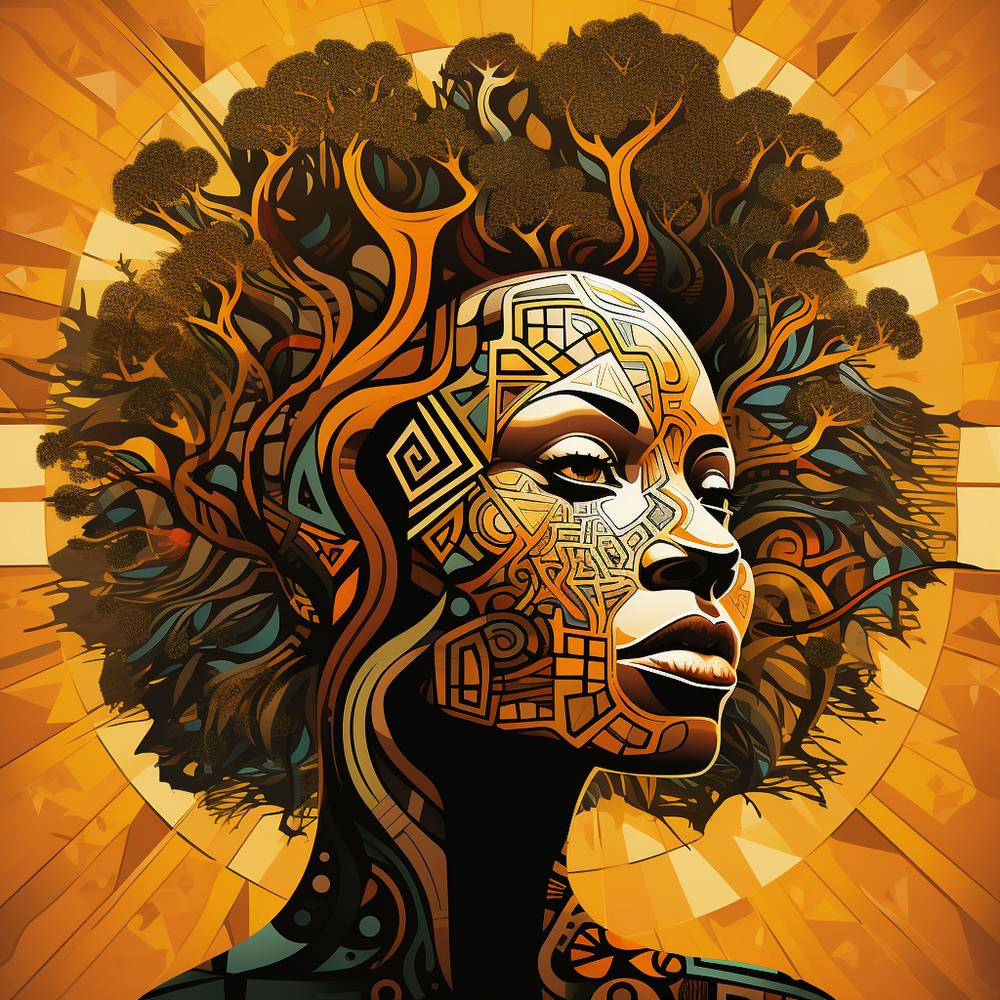 African Woman With Tree