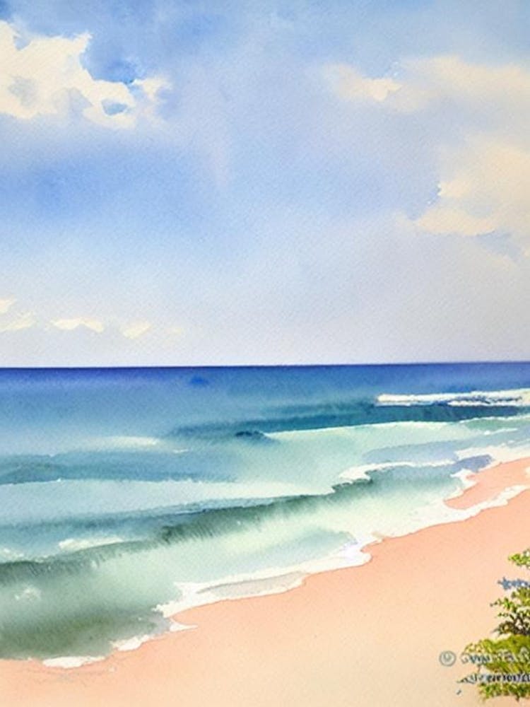 Collaroy Beach 3, Australia Watercolour