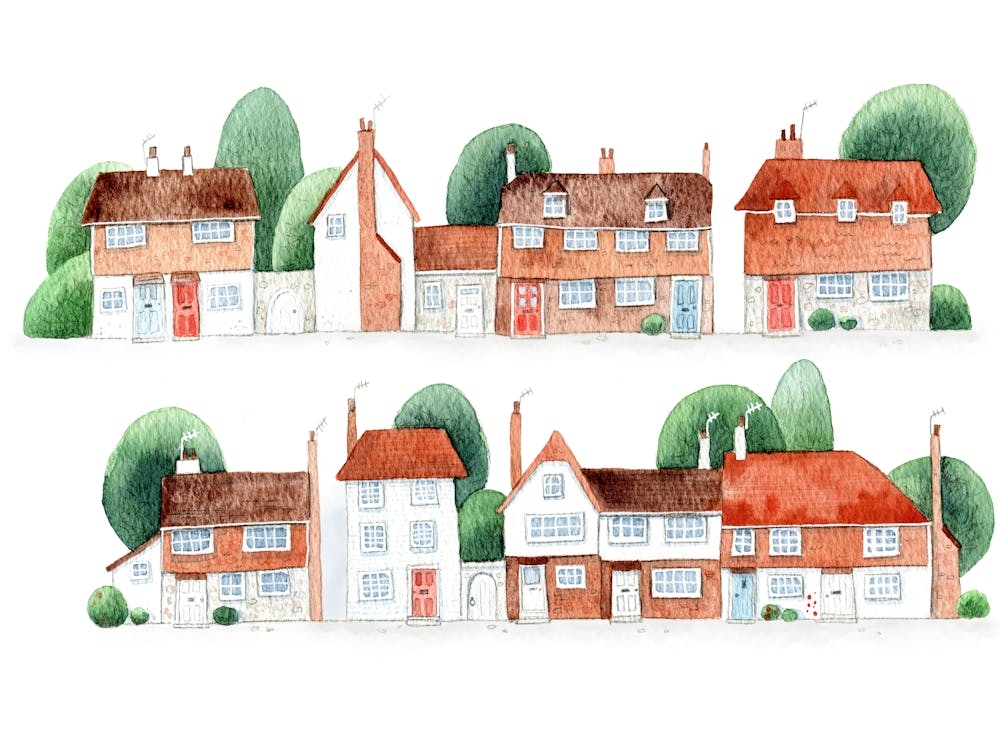 Watercolor Houses and Cottages in Kent
