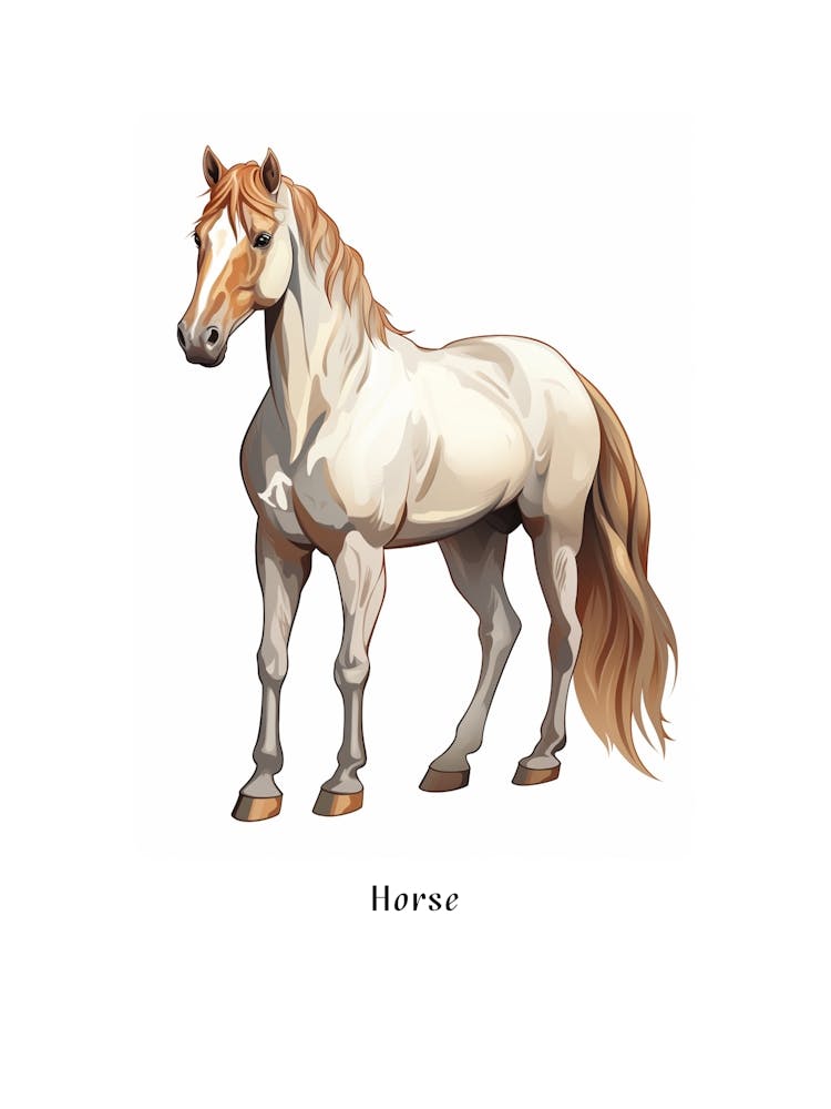 Horse Kids Animal Poster