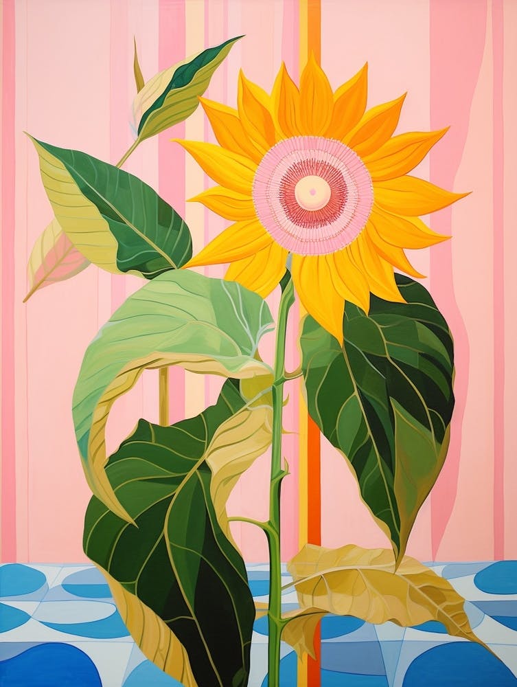 Sonnenblume 3 Hilma Af Klint Inspiriertes Pastell Blumengemälde