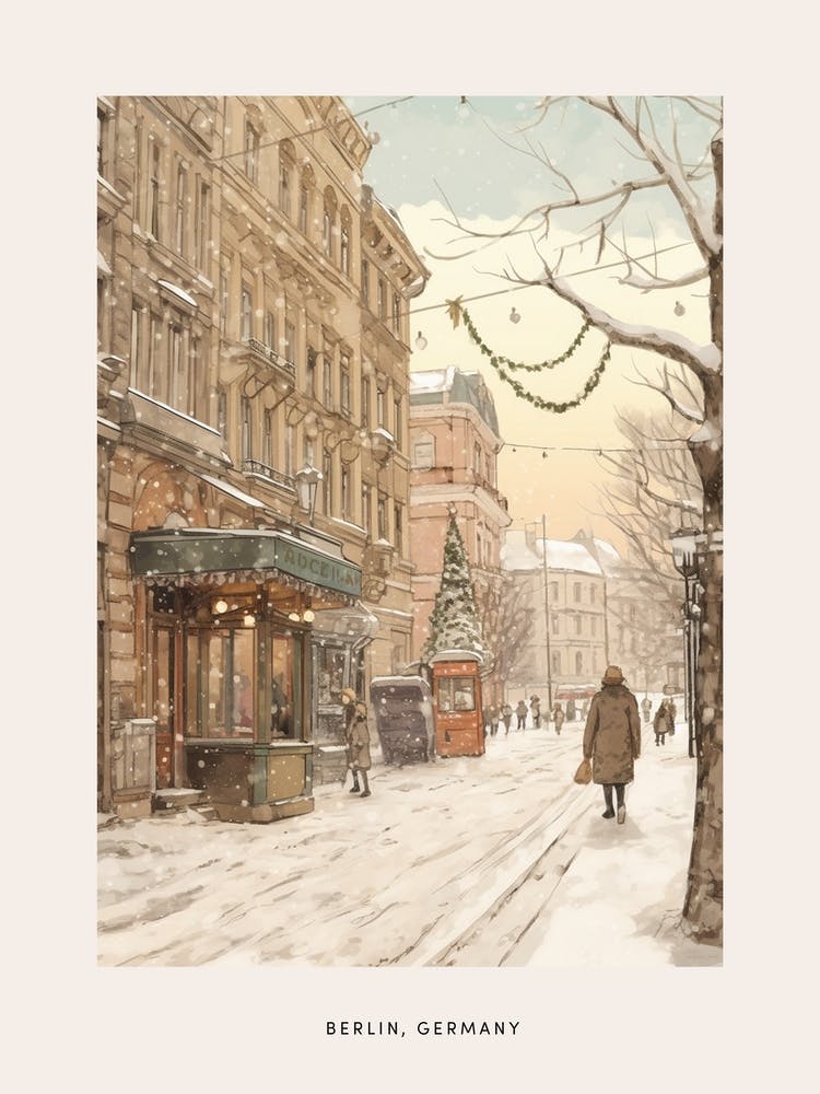 Vintage Winter Poster Berlin Germany 3
