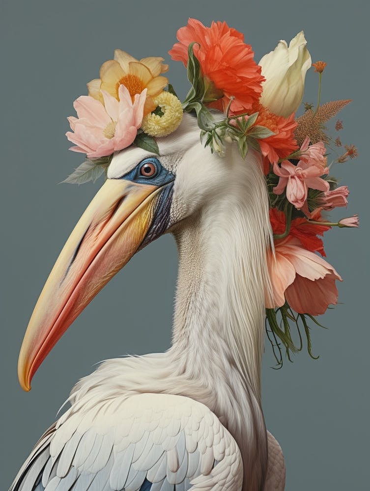 Bird With A Flower Crown Pelican 1