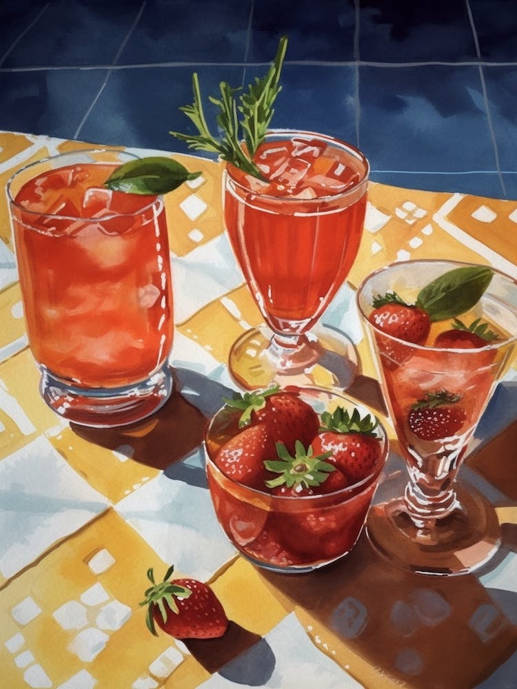 Strawberries And Cocktails In The Summer Sun 2