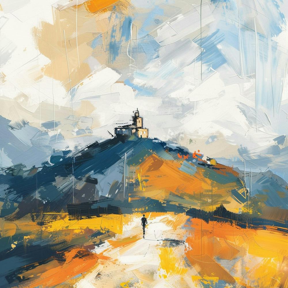 Lone Figure On A Hill