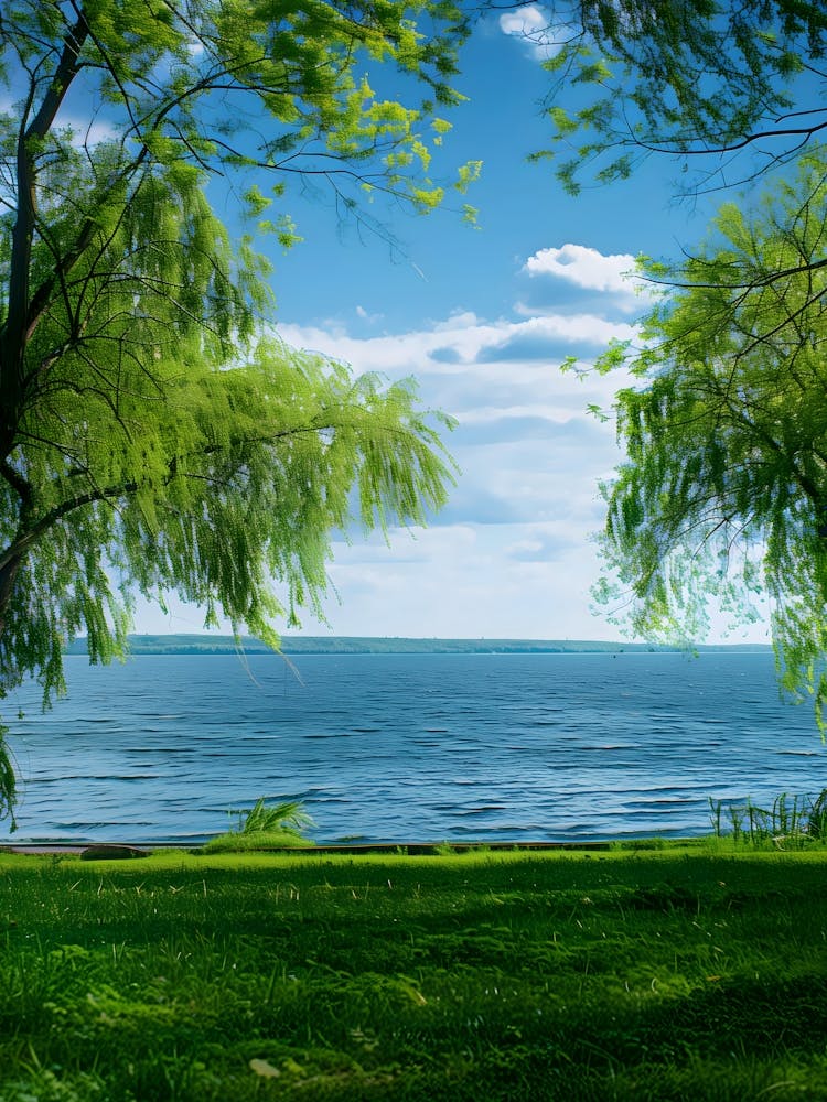Willow Trees By The Lake
