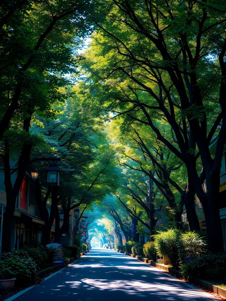 Street Lined With Trees
