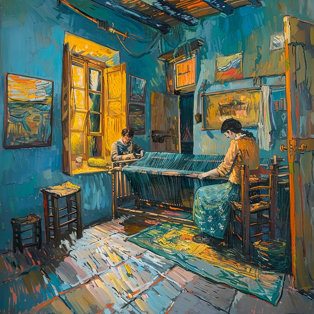 Van Gogh Style: The Weaver's Home