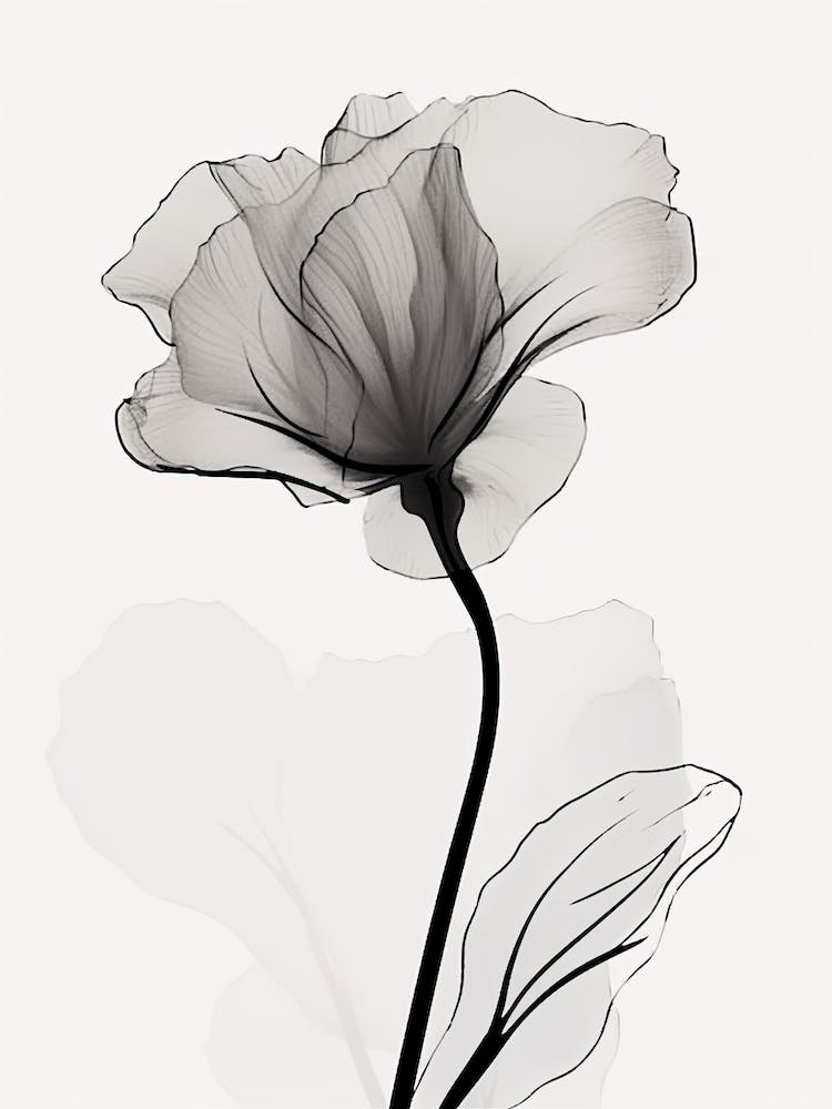 Gladioli Line Art Flowers Illustration Neutral 4