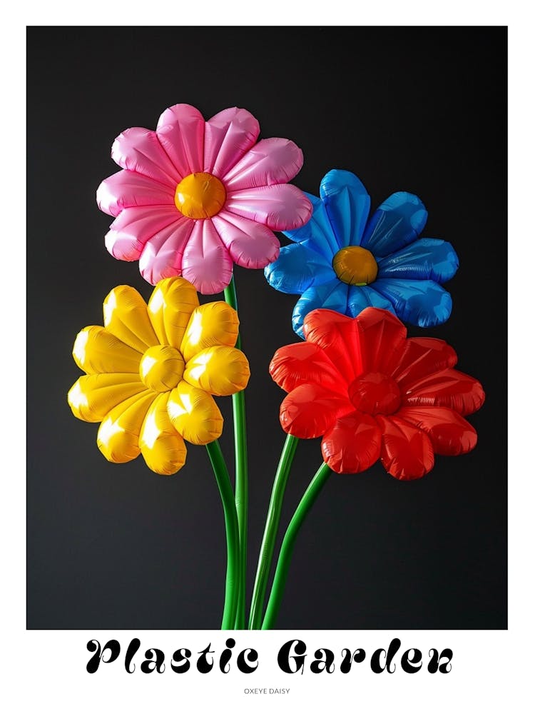 Bright Inflatable Flowers Poster Oxeye Daisy 1