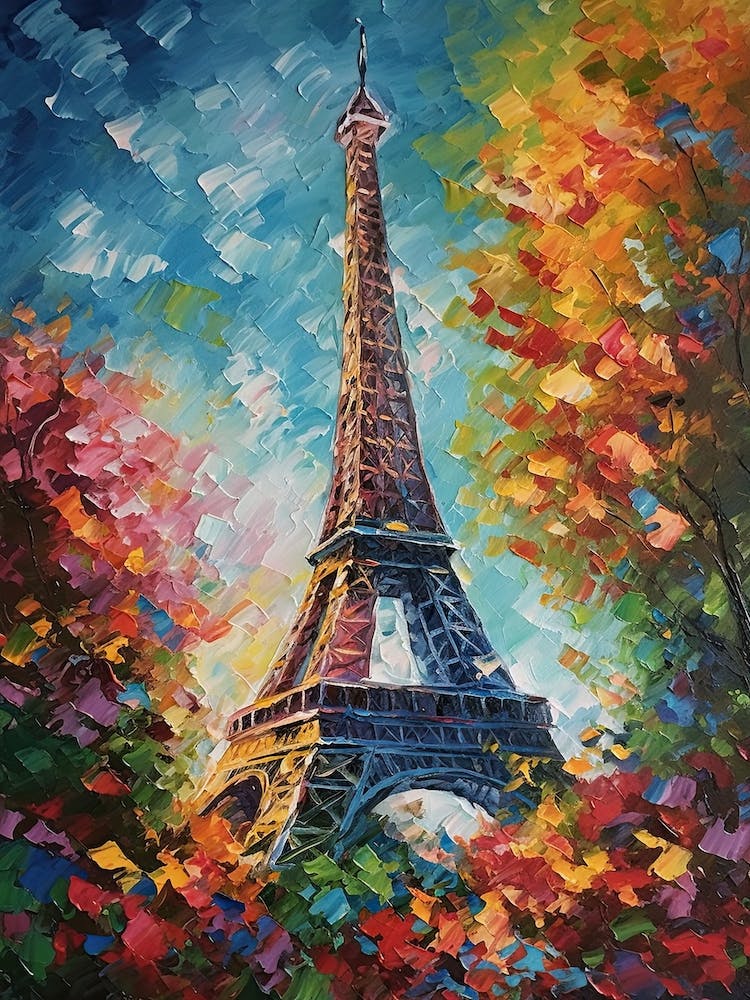 Eiffel Tower Paris France Monet Style 35