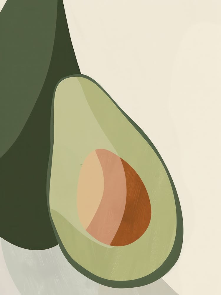 Avocado Close Up Illustration 7