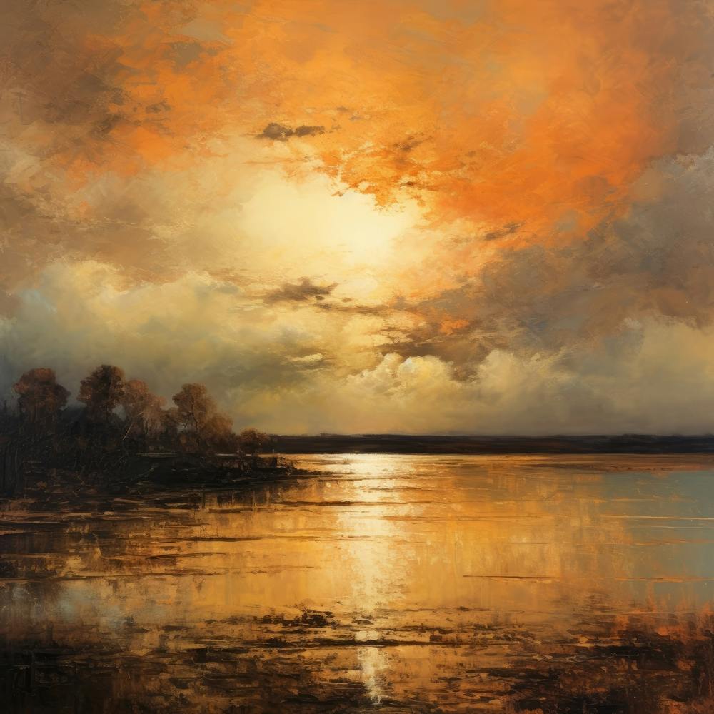 Sunset Over The Lake