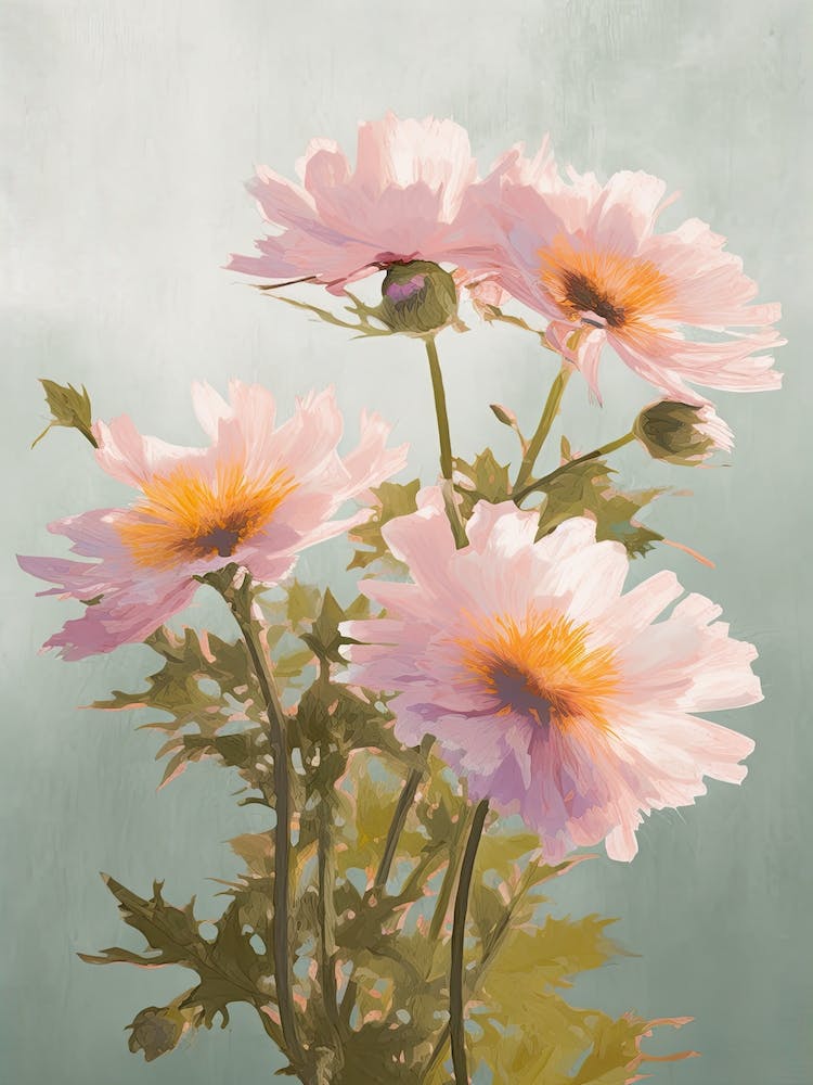 Aster Flowers Acrylic Pastel Colours 2