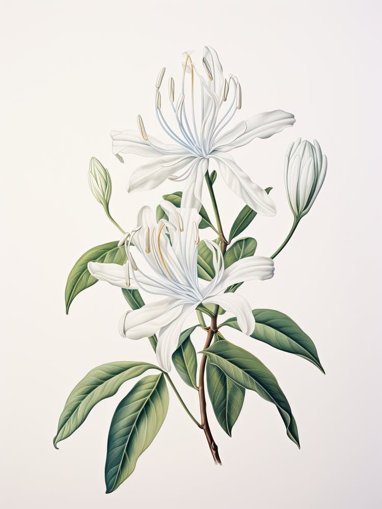 Honeysuckle Flower Vintage Botanical 3