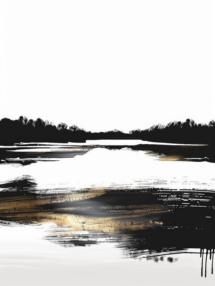 Black And White Abstract Painting 15