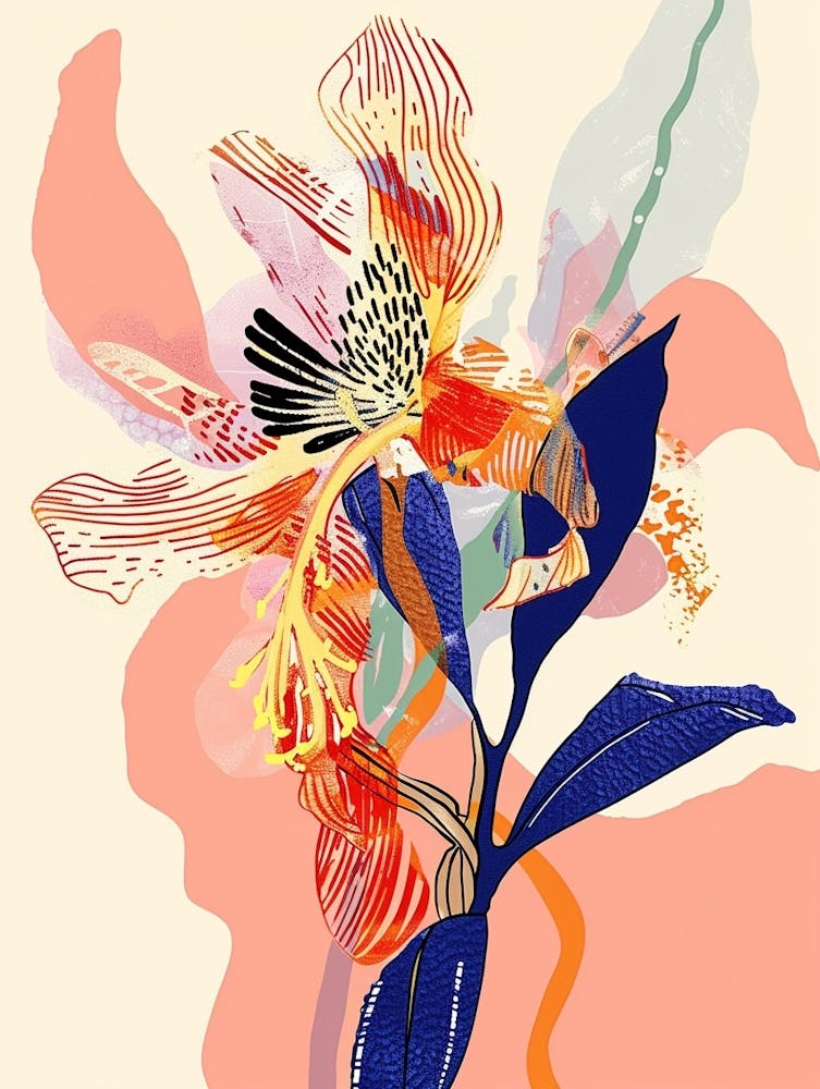 Colourful Flower Illustration Bergamot 3