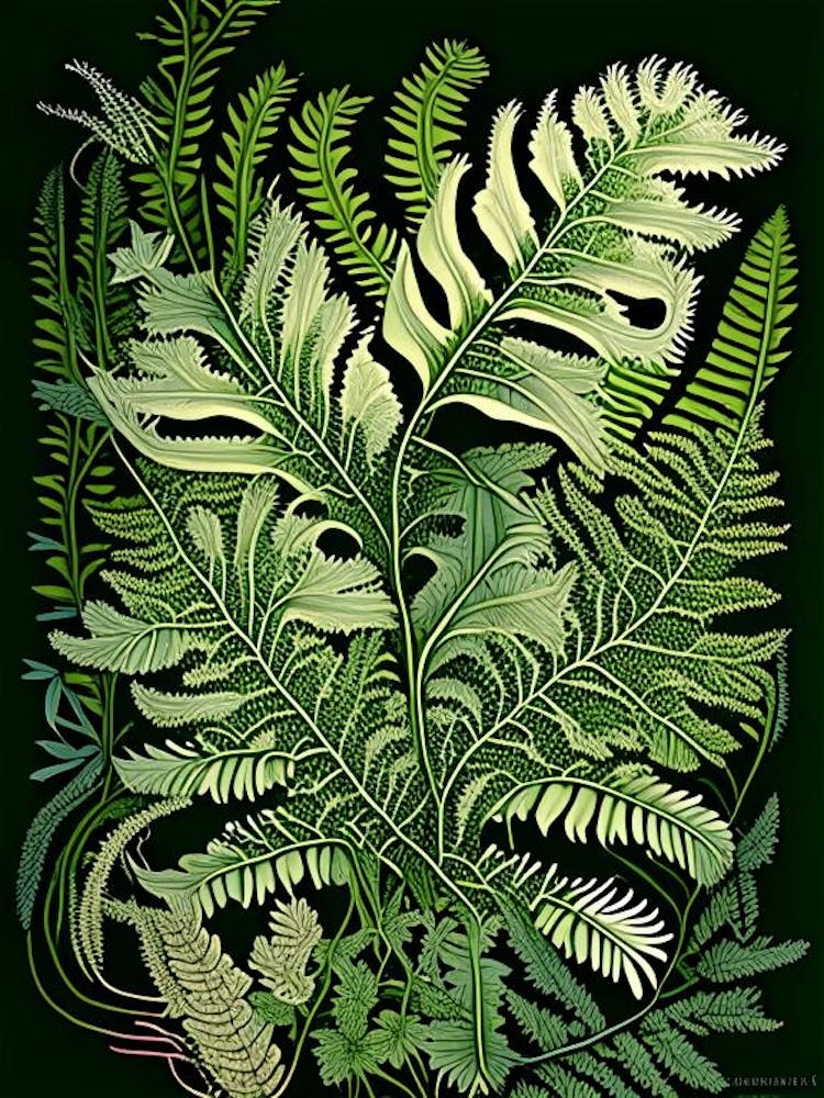 Marsh Fern 1 Vintage Botanical Poster