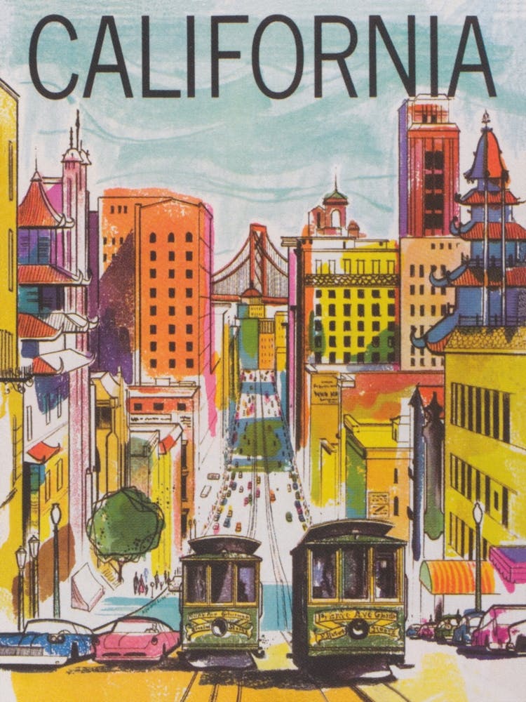 San Francisco California Vintage Travel Poster