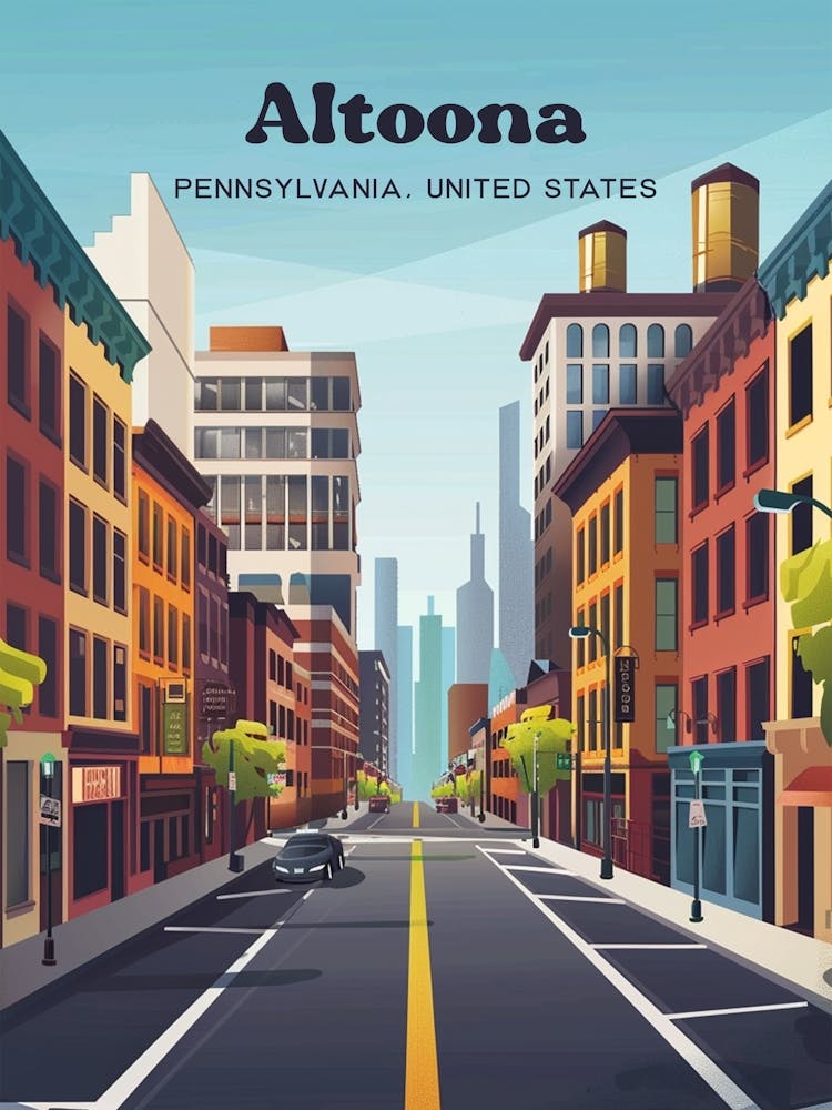 Illustration d'art de ville Altoona Pennsylvanie