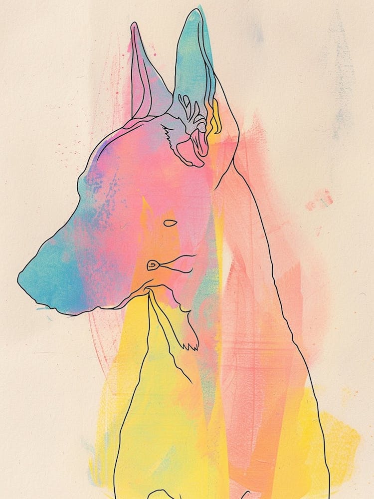 Belgian Sheepdog Rainbow Line Silhouette